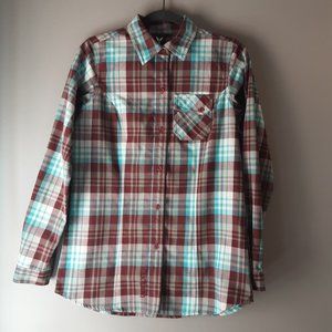 Burton Women's Dryride Plaid Flannel Button Up Shirt Size Small